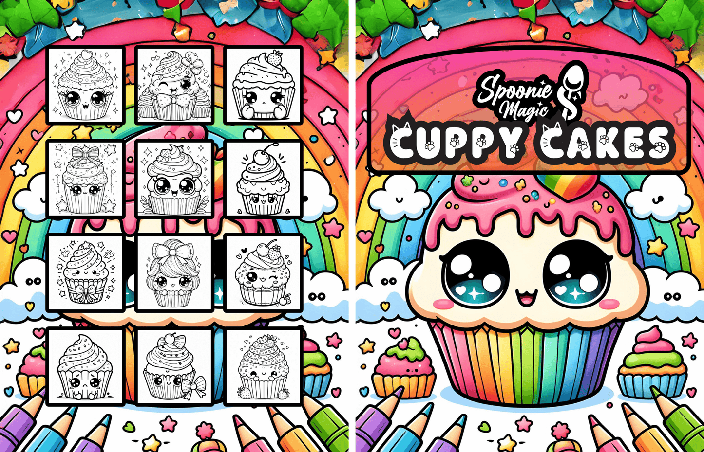Cuppy Cakes Premium Adult Coloring Book