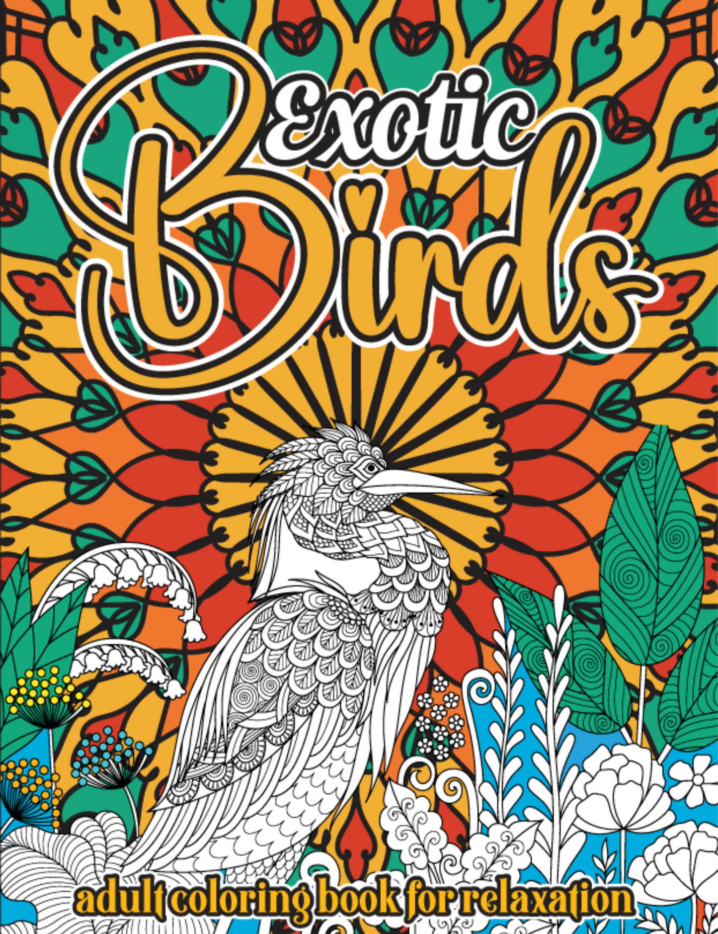 Exotic Birds Premium Adult Coloring Book