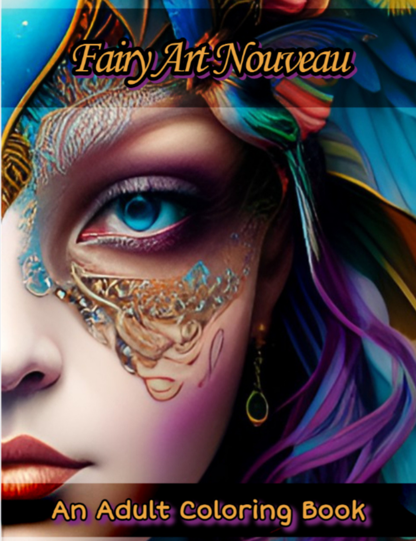 Fairy Art Nouveau Premium Adult Coloring Book