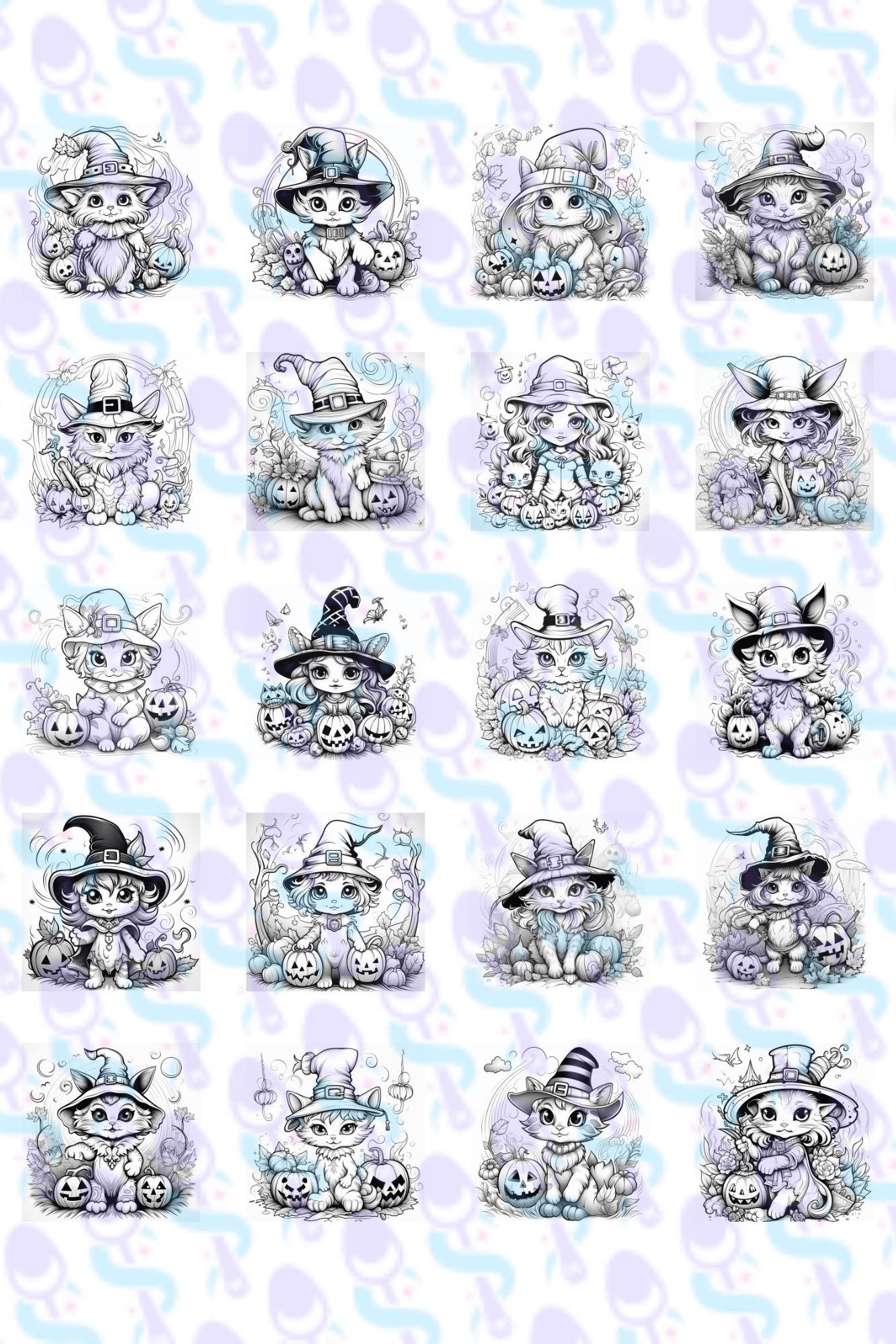 Illustration sneak peek: mystical cats in a witchy setting