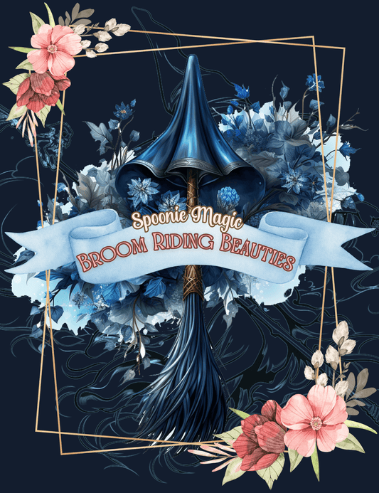 Broom Riding Beauties Premium Adult Coloring Book