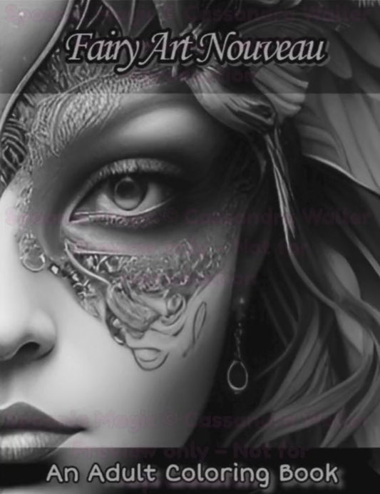 Preview of Interior Fairy Art Nouveau Coloring Book