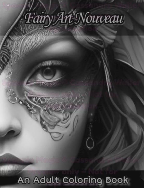 Preview of Interior Fairy Art Nouveau Coloring Book