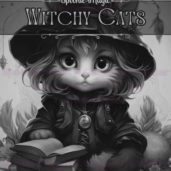 Preview of Interior Witchy Cats Coloring Book