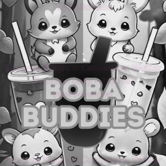Preview of Interior Boba Buddies Mirrorscape Coloring Book