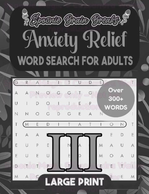 Interior preview of Volume 3 showing large-print puzzle grids, easy-to-read lettering, and the complete solutions pages.